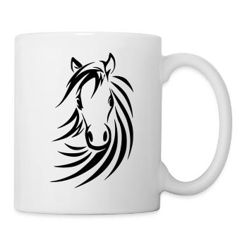 Pferde Hoodie, wir haben viele Pferdemotive - Tasse - Weiß - Rechts