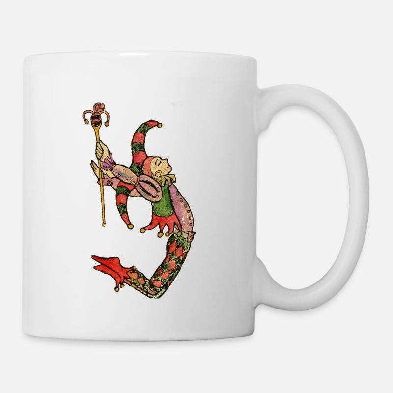 Bouffon arlequin, carte de tarot le fou - Mug blanc - blanc