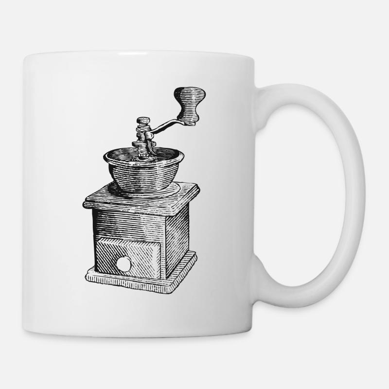 Kaffeemühlen Design - Tasse - Weiß