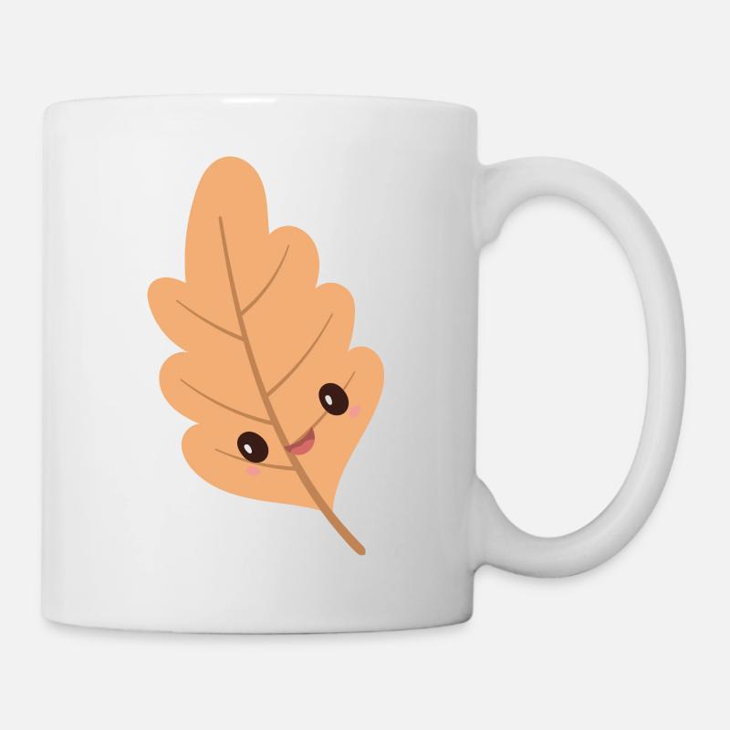 Feuille Kawaii - Mug blanc - blanc