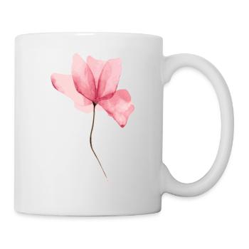 Rosa gemalte Blume - Tasse - Weiß - Rechts