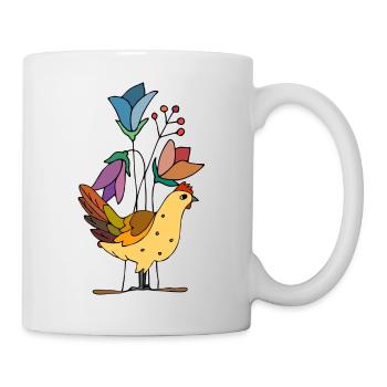 Poule - Mug blanc - blanc - Droite