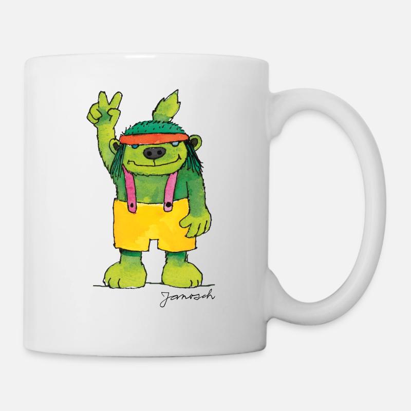 Janosch Emil der Grünbar Peace - Tasse - Weiß