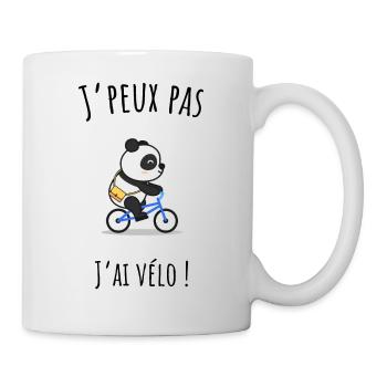 J'peux pas j'ai vélo, panda - Mug blanc - blanc - Droite