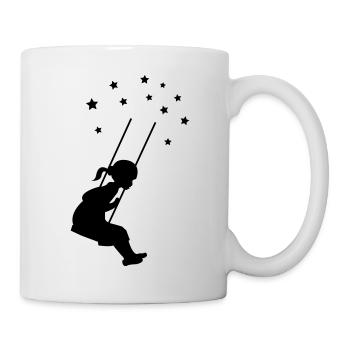 mädchen schaukel stern - Tasse - Weiß - Rechts
