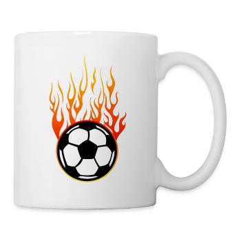 football ball flame flame flame logo - Mug - white - Right