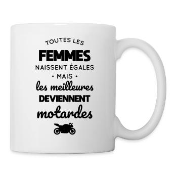 Femmes égales meilleures deviennent motardes - Mug blanc - blanc - Droite
