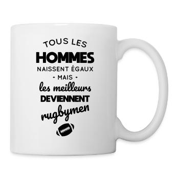 Rugby - Hommes égaux meilleurs deviennent rugbymen - Mug blanc - blanc - Droite