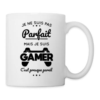 Gamer - je ne suis pas parfait mais je suis gamer - Mug blanc - blanc - Droite
