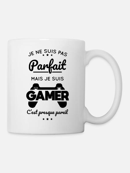 Gamer - je ne suis pas parfait mais je suis gamer - Mug blanc - blanc