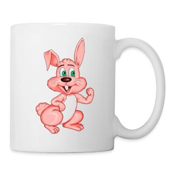 rosa lieber Hase - Tasse - Weiß - Rechts