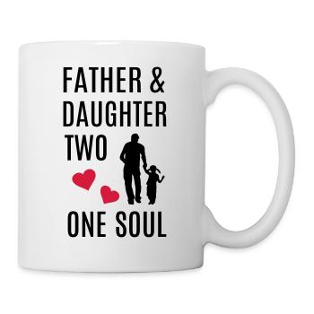 Father daughter holding hands heart soul best dad - Mug - white - Right