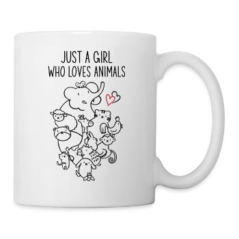 Juste une fille qui aime les animaux drôles d'animaux - Mug blanc - blanc - Droite