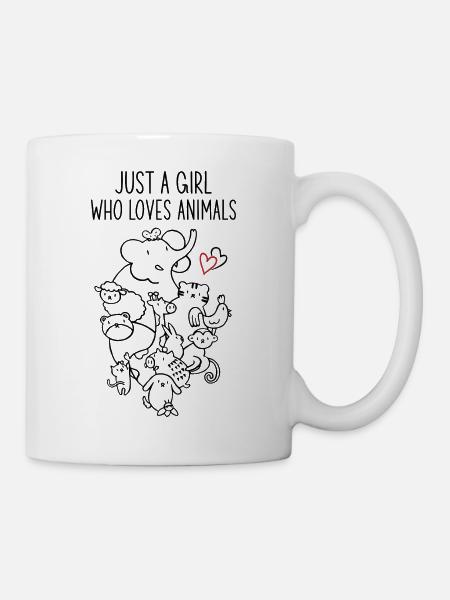 Just a girl who loves animals funny animals - Mug - white