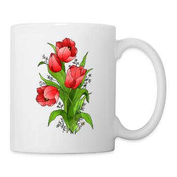 Blumen - Tasse - Weiß - Rechts