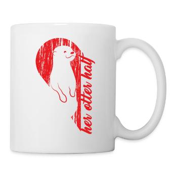 Her Otter Helped Valentine's Day Motif - Mug - white - Right