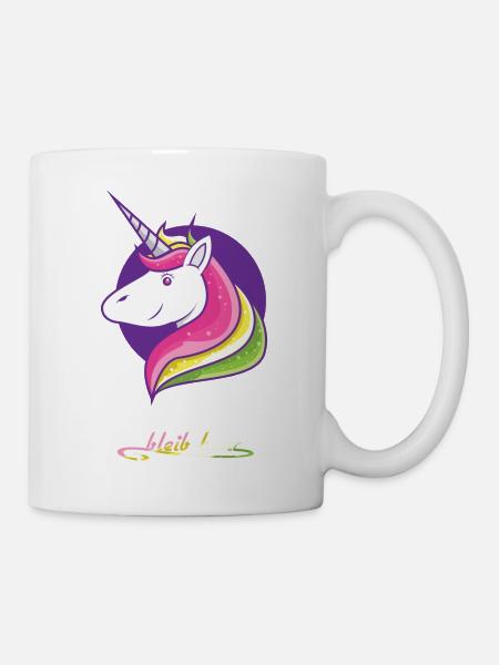 Einhorn gegen Rassismus bleib bunt Geschenk - Tasse - Weiß