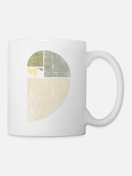 Distressed Fibonacci Spiral - Mug - white