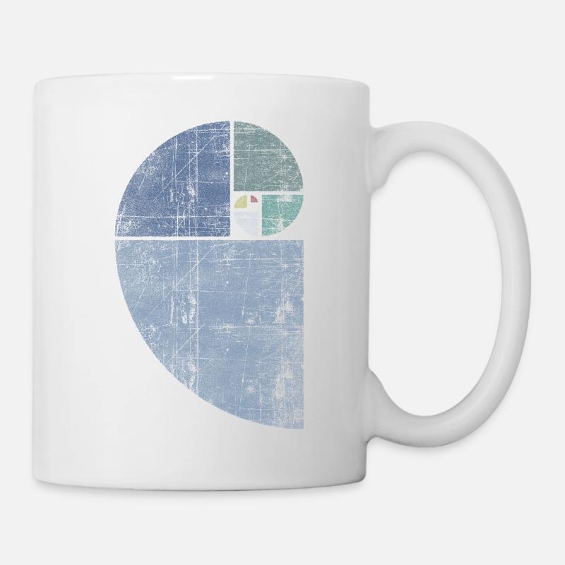 Distressed Fibonacci Spirale - Tasse - Weiß