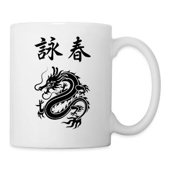 Wing Chun Ip Man Kung-Fu Drache Selbstverteidigung - Tasse - Weiß - Rechts