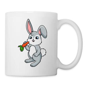 Hase Ostern Wald Tier Kind Süß Möhre - Tasse - Weiß - Rechts