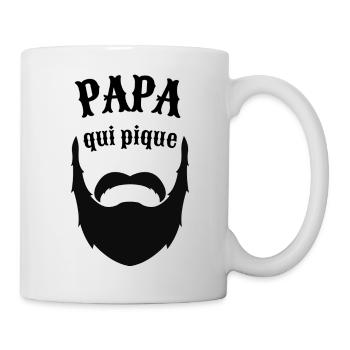 T-shirt papa qui pique cadeau - Mug blanc - blanc - Droite