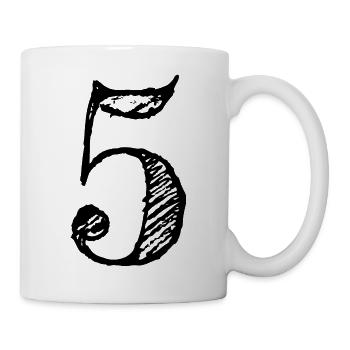 Chiffre 5 un - Numéro 5 (hand-drawn) - Mug blanc - blanc - Droite