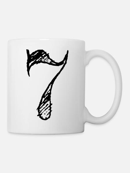 Number 7 Sept - Number 7 (hand-drawn) - Mug - white