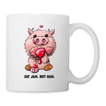 Eat Jam. Not Ham. Eat something other than meat - Mug - white - Right