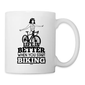 Mädchen Fahrrad Mountainbike Bike - Tasse - Weiß - Rechts