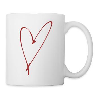 Coeur dessiné - Mug blanc - blanc - Droite
