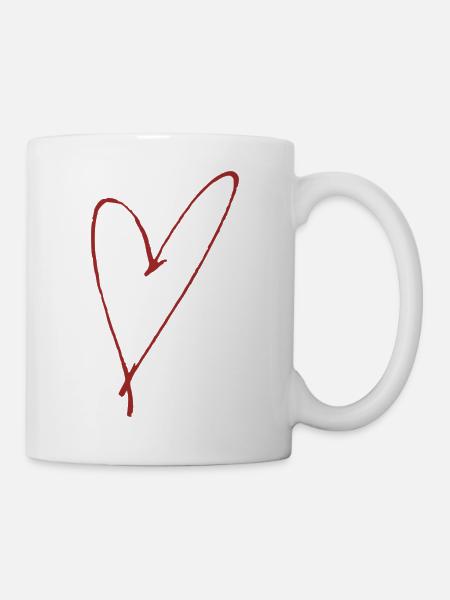 Heart drawn - Mug - white