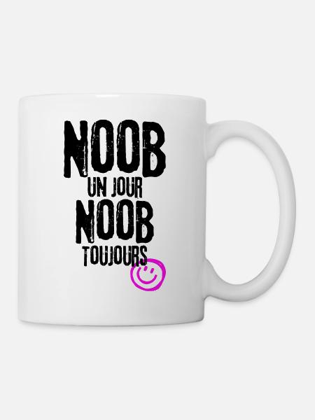Noob un jour noob toujours geek cadeau gamer noob - Mug blanc - blanc