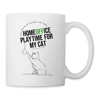 Homeoffice - with a cat - Tasse - Weiß - Rechts
