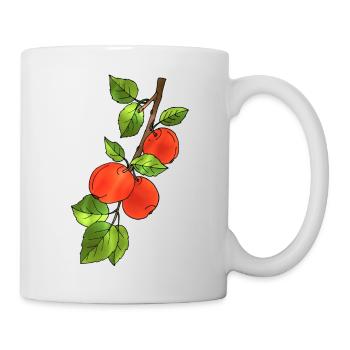 Äpfel - Tasse - Weiß - Rechts
