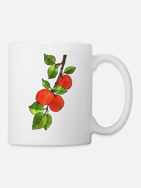 Äpfel - Tasse - Weiß