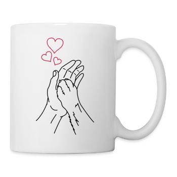 hand pfote liebe - Tasse - Weiß - Rechts