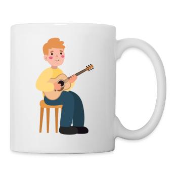 Boy plays guitar - Mug - white - Right