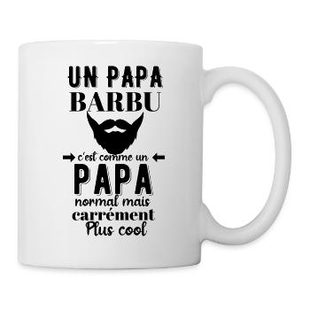 un papa barbu c'est carrément plus cool - Mug blanc - blanc - Droite