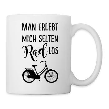 Man erlebt mich selten Rad los mit Fahrrad - Tasse - Weiß - Rechts