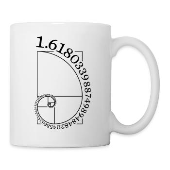 Spirale dorée (Phi = 1,618 nombre d’or) - Mug blanc - blanc - Droite