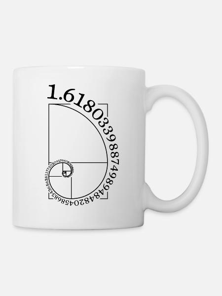 Golden Spiral (Phi = 1.618 Golden Ratio) - Mug - white