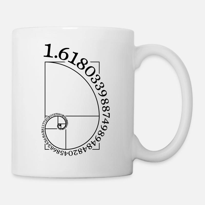 Golden Spiral (Phi = 1.618 Golden Ratio) - Mug - white