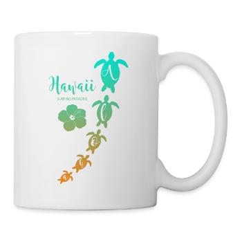 Aloha Schildkröten Hawaii Surfing Paradise - Tasse - Weiß - Rechts