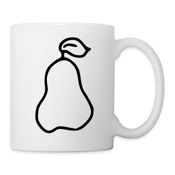 Pear Emoji Fruit Sticker Sketch black - Mug - white - Right