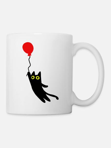fliegende Katze - Tasse - Weiß
