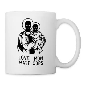 J'aime maman déteste les flics - Mug blanc - blanc - Droite