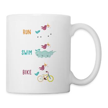 Swim Bike Run Unicorn Triathlète Sport - Mug blanc - blanc - Droite