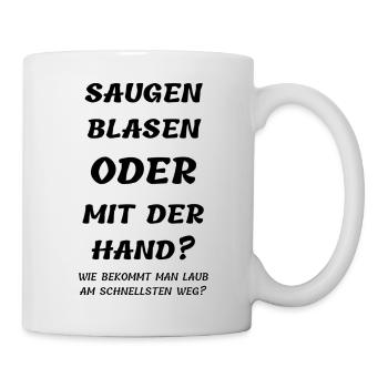 saugen blasen - Tasse - Weiß - Rechts