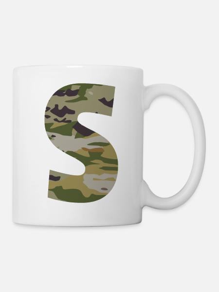 Lettre de camouflage S - Mug blanc - blanc